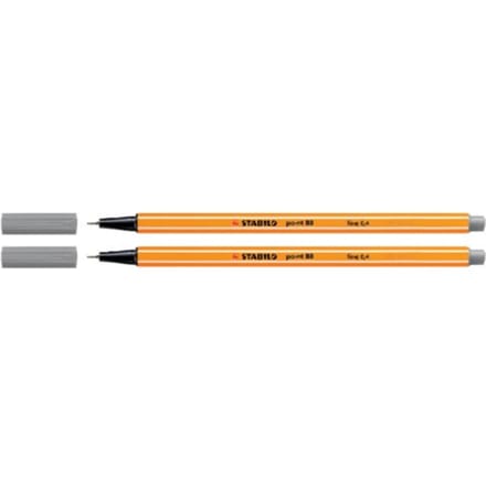 STABILO point 88 - Fineliner 0,4 mm - Donkergrijs - per stuk