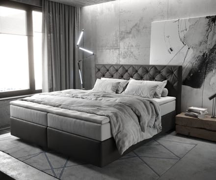 Boxspringbed Dream-Great Microvezel Antraciet Vintage 180x200 cm TFK Matras en Topper