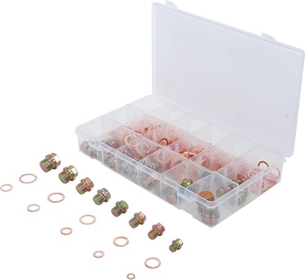 Assortiment Carterpluggen en Afdichtringen - 534-dlg - Olieaftappluggen en Koper Afdichtringen