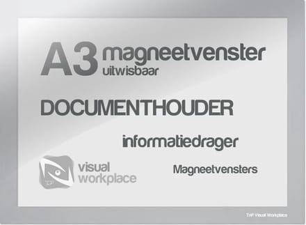 Magneetvenster A3 (uitwisbaar) - Zilver Grijs