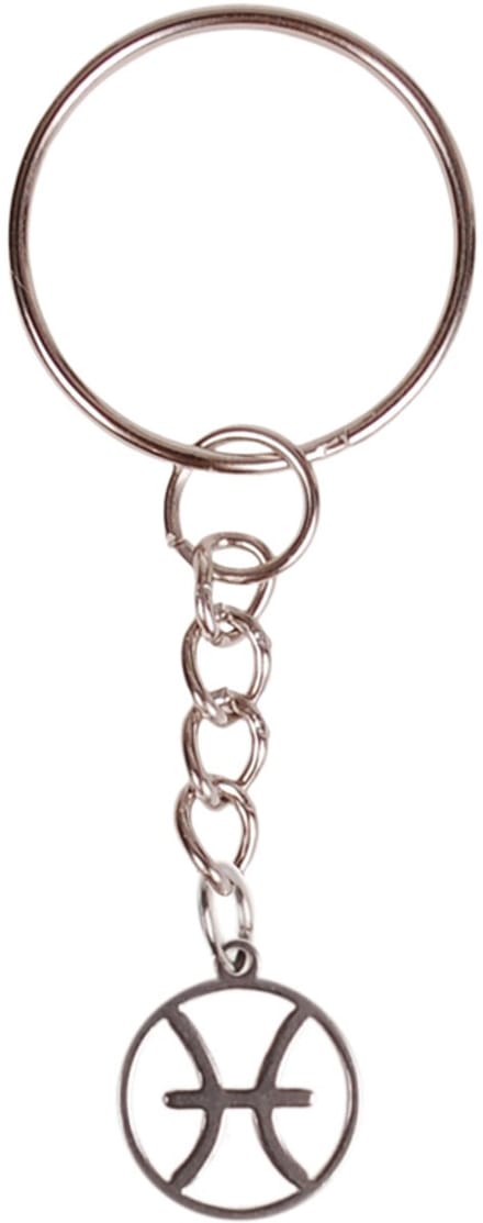 Sleutelhanger/Tashangertje - Zilverkleurige Sleutelring - hanger sterrenbeeld Vissen