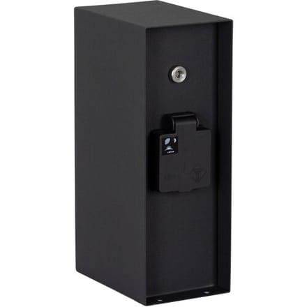 KS Verlichting - tuinstopcontact - schemersensor - timer - buitenstopcontact - lichtsensor - zwart - waterdicht - 2 stopcontact - paal
