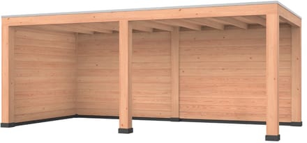 Douglas overkapping, 600 x 300, met achterwand en zijwand, Westwood Modern Plus