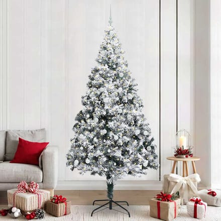 vidaXL - Kunstkerstboom - Wit - 240 - cm - PVC - en - Staal - en - Kunststof