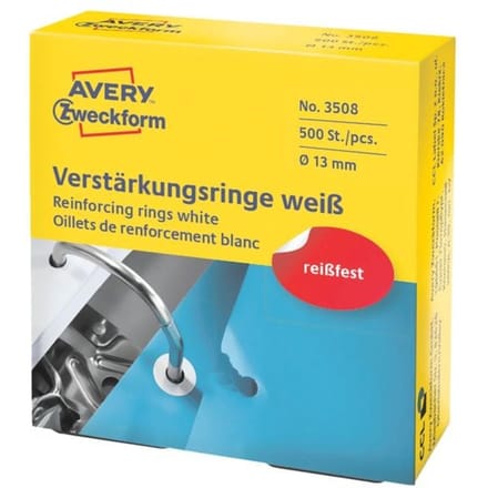 Versterkingsringen avery zweckform 3508 13mm 500stuks wit