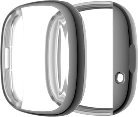 By Qubix - Geschikt voor fitbit Versa 3 / Sense Soft TPU case (volledig beschermd) - Grijs