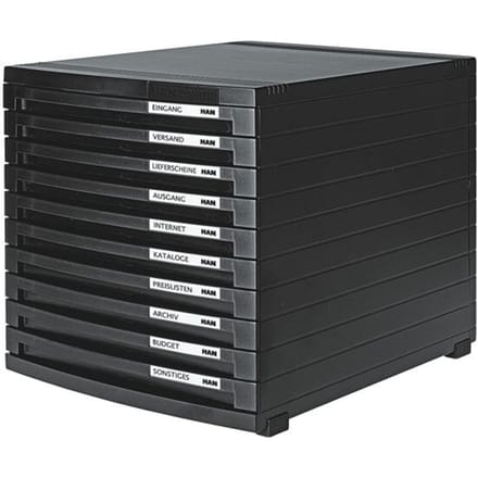 HAN CONTUR 1510-13 Ladebox Zwart DIN A4, DIN B4, DIN C4 Aantal lades: 10