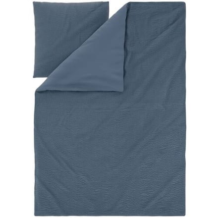 LIVARNO Seersucker dekbedovertrek 140 x 200 cm (Blauw)
