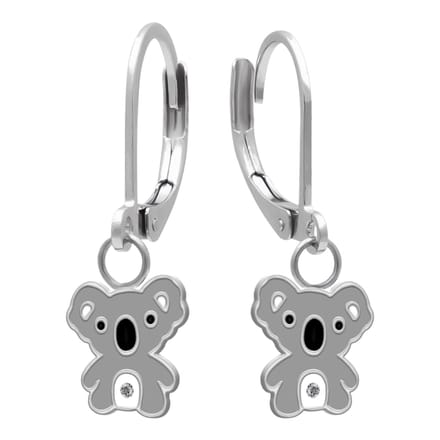 WeLoveSilver kinderoorbellen koala - chirurgisch staal 7 mm