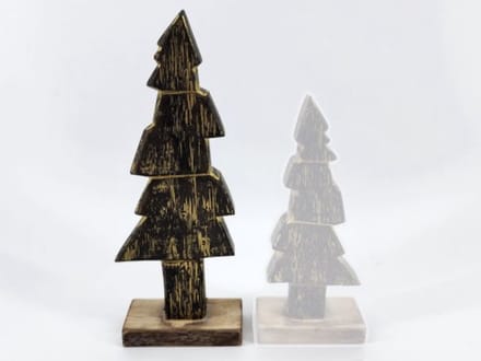 Woodart kerstboom 24x8 cm zwart goud