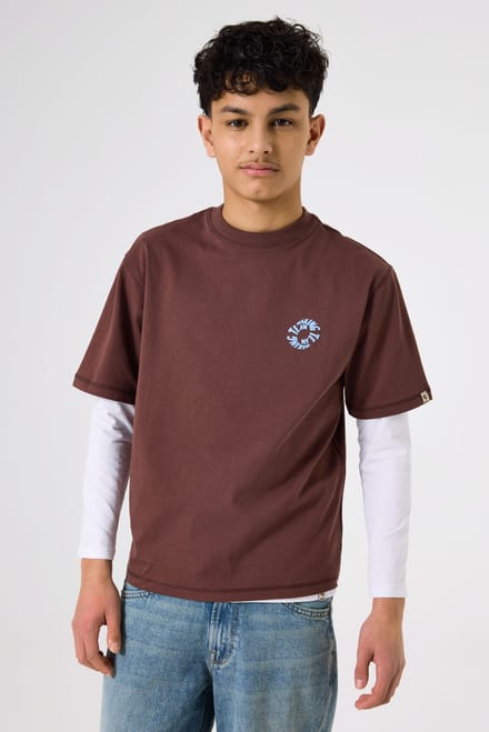 GARCIA Jongens Print T-shirt Bruin Korte mouw