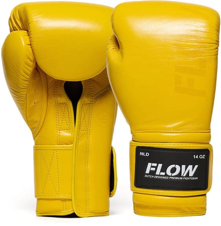Flow - Challenge Bokshandschoenen - Echt Leer - Geel 14 oz