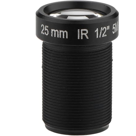 Objectif de caméra CCTV 25 mm super clair 5 millions de pixels 1/2   Objectif de caméra de sécurité pour caméra WiFi black