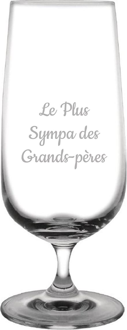 Bierglas op voet gegraveerd - 41cl - Le Plus Sympa des Grands-Pères