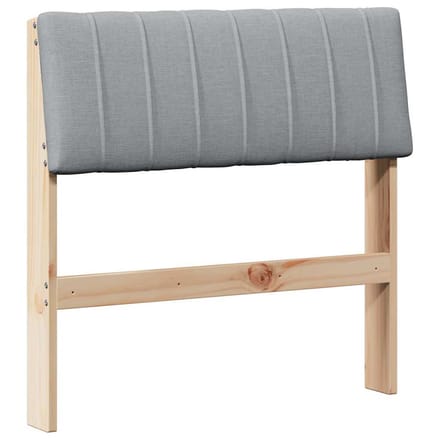 vidaXL Gestoffeerd hoofdbord Lichtgrijs 75 cm Massief grenenhout