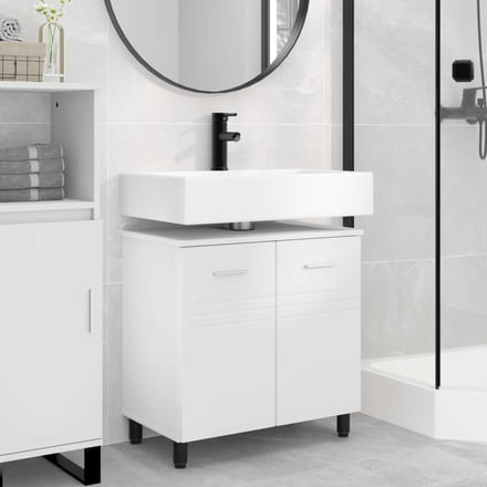 vidaXL - Badkamer - vaniteitsunit - Wit - 60 - x - 35 - x - 60 - cm - Bewerkt - hout