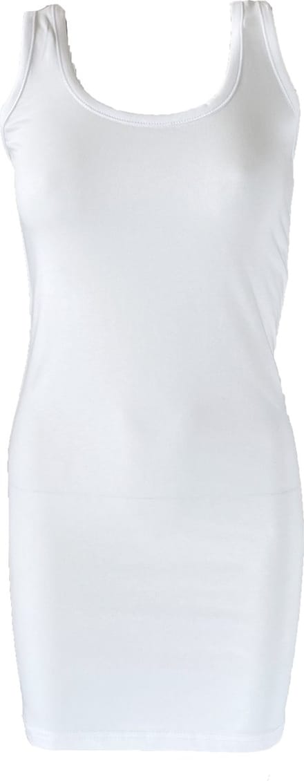 MOOI! Company - Top mouwloos - Marieke lange top - Aansluitend model - Kleur  Wit- XL