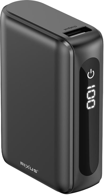 Rixus RXPB24 Compact Powerbank Digital Display 10.000mAh Black