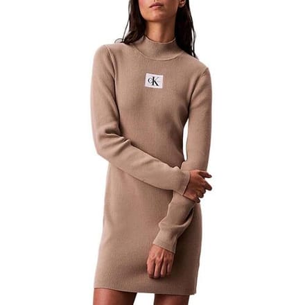Jurk Calvin Klein Jeans Neck Mini Dress