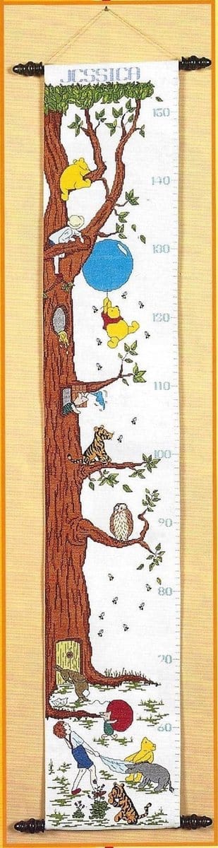borduurpakket H8 winnie the pooh classic, groeimeter/meetlat