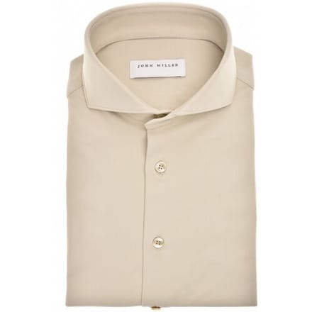 John Miller Overhemd Plain Color Hyperstretch Cutaway Collar Zand / male
