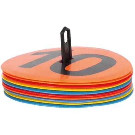 Markeerschijven Set Genummerd Ø20cm incl. Houder, 1 t/m 10, Multicolor