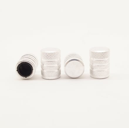 Schrader (auto) ventiel - Zilver aluminium - kunststof kern - grip