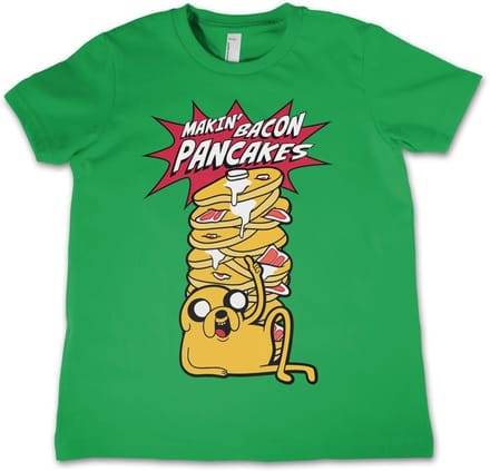 Adventure Time Makin' Bac-on -pannenkoeken T-shirt voor kinderen, groen