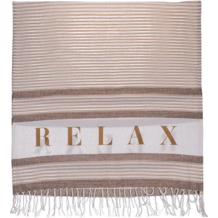 Hamamdoek - Relax - Wit Creme Bruin - Saunadoek - Hammamdoek - 80 x 170 cm
