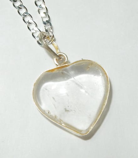 Bergkristal Zilver Hartje Hanger