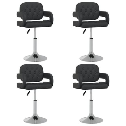 vidaXL - Eetkamerstoelen - draaibaar - 4 - st - kunstleer - zwart