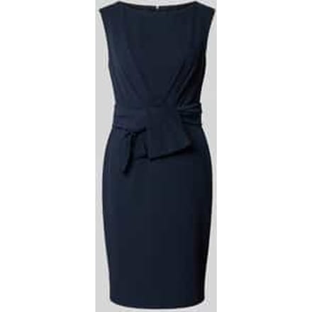 Knie-lange cocktailjurk met knoopdetail
