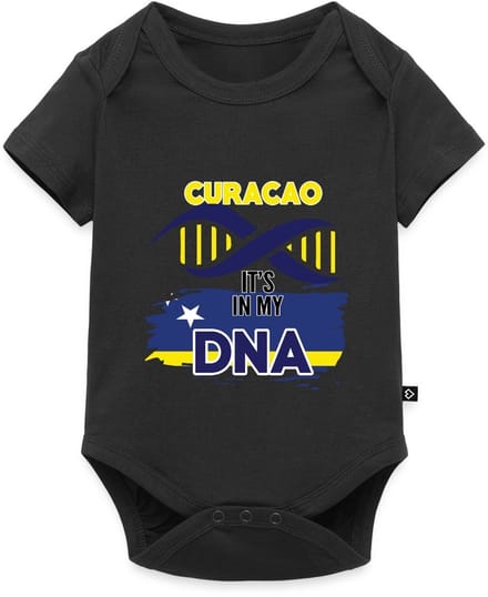 Curaçao Trots Het Zit In Mijn DNA Baby Rompertje Met Korte Mouwen