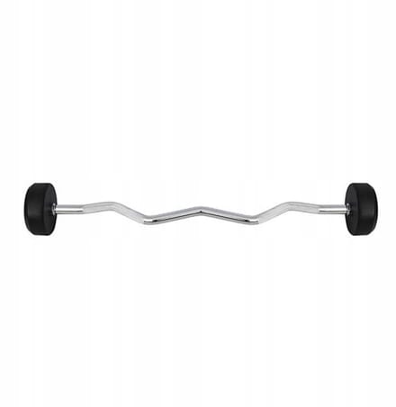 HMS GSL-30 Gebogen Halter 30kg - Rubberen Coating, Ideaal voor Biceps/Triceps