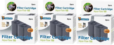 SuperFish AquaFlow Easy Click 100 Cartridge - Aquariumfilter - 3 x 2 Stuks
