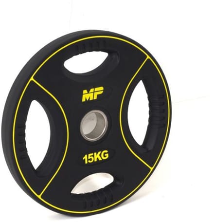 Muscle Power PU 4-Grip Halterschijf - 50 mm - 15 kg