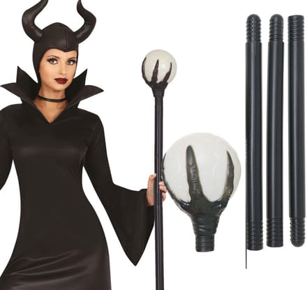 Heksen Laska Met Tovenaarsbol Waarzegger Opvouwbaar Halloween Carnaval 100Cm black