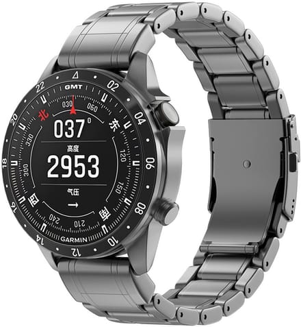 22 mm titanium horlogeband voor Garmin Fenix 8/7 - grijs