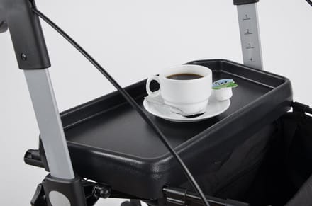 Rehasense Server-dienblad met bevestigingsclips-rollator-zwart-antislip