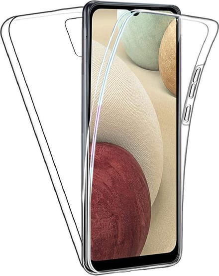 Hoesje geschikt voor Samsung Galaxy A12 - 360 Siliconen Case Transparant en Screenprotector