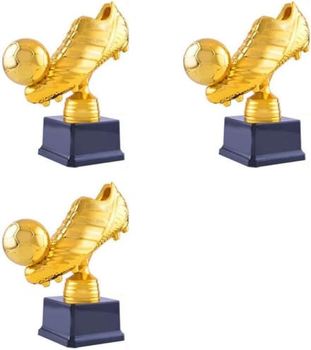 Voetbal Gouden Schoen - Speler Prijs - Wedstrijd Souvenir - Set van Drie - 23cm Hoog - Goud
