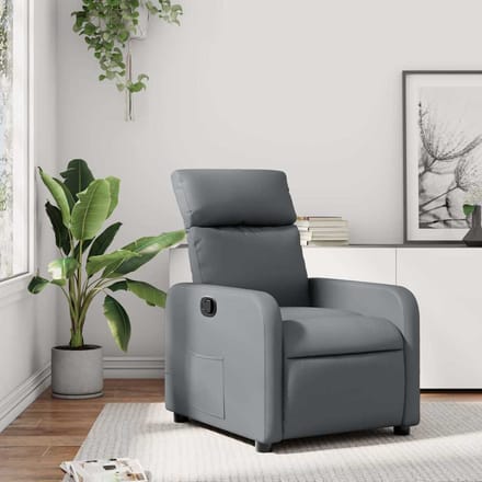 vidaXL - Fauteuil - verstelbaar - kunstleer - grijs