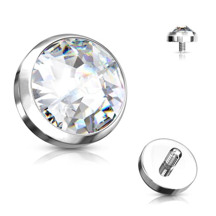 Dermal top 1.6 x 3 mm top - wit - LMPiercings