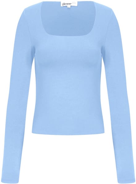 Comfortabele Gebreide Nylon Dames Top met Lange Mouwen - Blauw - Maat M