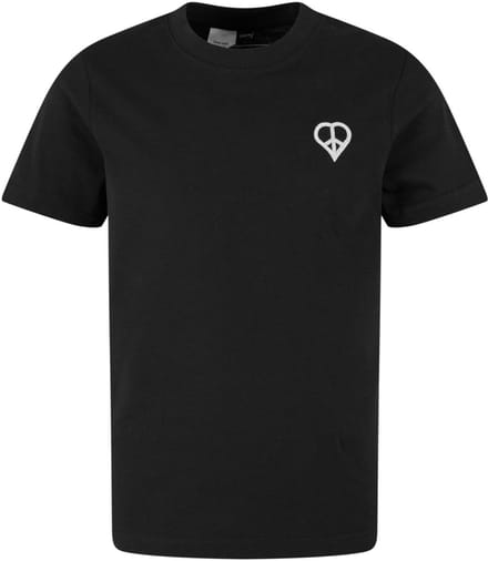 Mister Tee - Peace Lovesign EMB Kinder Tshirt - Kids 146/152 - Zwart