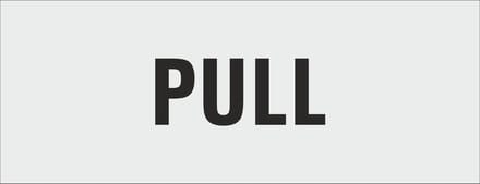 pull deurbordje- deur - tekstbordje - zelfklevend - geanodiseerd aluminium - 130 x 50 mm. - dikte 0,5 mm. - 5 jaar garantie!