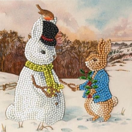 Crystal Card kit ® Peter & Snowman (partial) 18 x 18 cm.