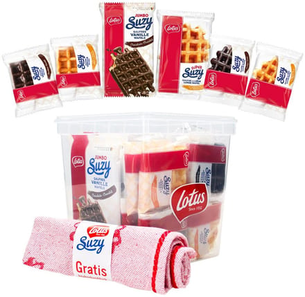 Lotus wafel assortiment met gratis keukenhanddoek - 20 stuks - 921g