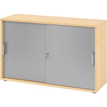 BETA 1752S | Schuifdeurkast | 2 OH - Esdoorn/Zilver Chrome metaal handgreep
