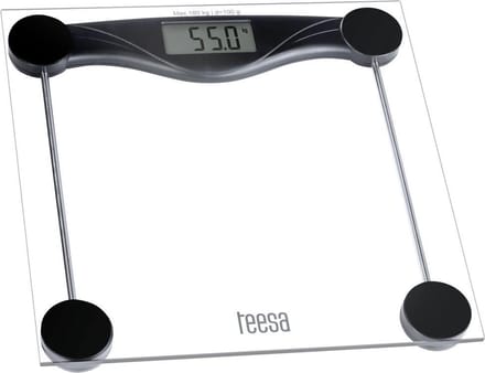 Teesa TSA0801 - Digitale personenweegschaal, transparant glas